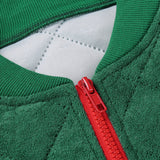 Brown Cropped Varsity Jacket Loose Baseball Uniform Coat