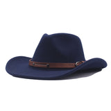 Cowboy Hats Top Hat Felt Hat Men's and Women's Horse Riding Hat Rolled Wool-like Fedora Hat