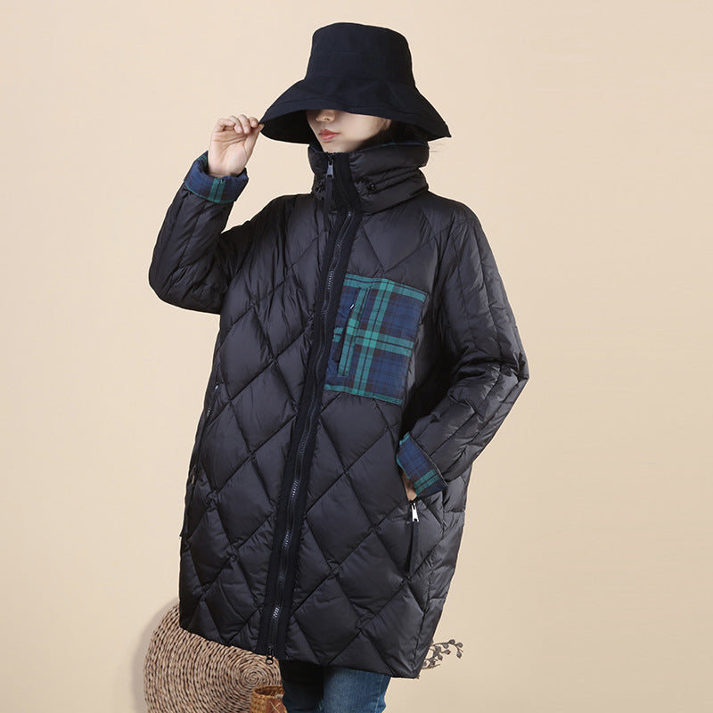 Women Winter Coats Puffer Jacket Down Coat Fall/Winter Warm Down Jacket Women's Mid-Length White Duck Down Coat