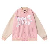 Baby Blue Varsity Jacket Autumn Baseball Uniform Men's Loose Boyfriend Couple Jacket