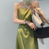 Satin Dress Small Suit Jacket Strap Dress Women's Summer Dress