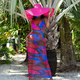 Victoria Beckham Dresses Women's Spring Fashion Printed Sexy Dress