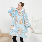 Hoodies Blankets Home Casual Wear Large Size Hooded Sweater Lazy Lambswool Double Layer