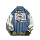 Baby Blue Varsity Jacket Autumn Casual Baseball Uniform Printed Embroidered Jacket For Men