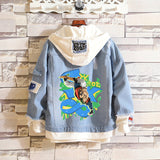 Comic Denim Jacket Men's and Women's Fashion Large Size Coat