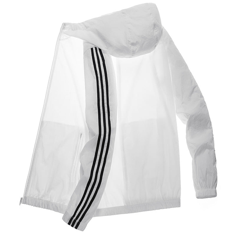Sun Resistant Clothes Men's Summer Anorak Jacket Casual Sports Stripes