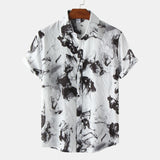 Men Beach T Shirts Summer Casual Beach Holiday Floral Print