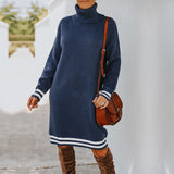 Women Fall Outfits Sweater Skirt Turtleneck Long Sleeve Knitted Dress
