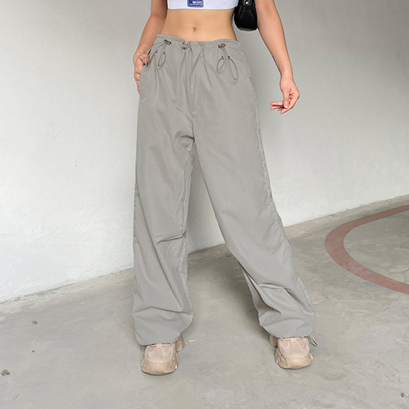 Julia Fox Low Rise Trousers Women's Street Style Solid Color Loose