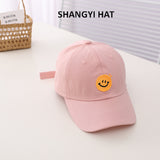 Smiley Face Cap Solid Color Embroidered Smiley Children's Baseball Cap