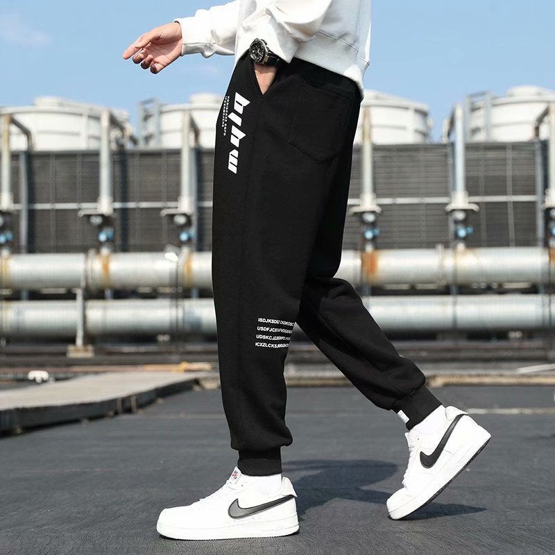 Men Pants Straight Ankle Tied