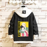 Comic Denim Jacket Men's and Women's Clothing Hooded Sweater Denim Jacket