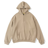 Fog Feel of God Essentials Hoodie Half Zipper Hooded Sweatshirt High Street Letter Fleece Hooded Sweater