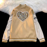 Cream Color Varsity Jacket Hip Hop Baseball Uniform Jacket