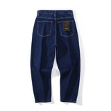 Mens Fall Outfits Denim Primary Color Heavy Jeans Autumn Straight Embroidered Trousers Men
