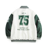 College Jacket Autumn Clothing Contrast Color Letter Printed Baseball Uniform Top Couple Casual Coat