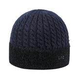 Men Winter Hats Autumn and Winter Hat Fleece-Lined Thickened Knitting Warm