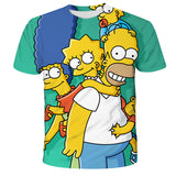 Homer Simpson Shirt Summer Printed Loose Pullover Short Sleeve