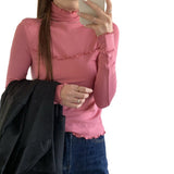 The Rock Turtleneck Half Turtleneck Bottoming Shirt Autumn and Winter Long Sleeves T-shirt Top