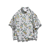 Men T Shitrs Summer Men's Cartoon Printing Lapel Shirt