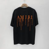 Amiri T Shirt Colorful Splash Ink Casual Hip Hop round Neck Short Sleeve T-shirt