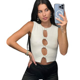 Music Festivals Rave Outfits Girls Tops Spring and Summer Women's Clothing Fashion round Neck Sexy Vest