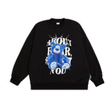 Preppy Aesthetic Sweatshirt Men's Autumn Printed round Neck Loose