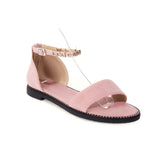 Flat Dress Sandals Summer Square Heel Large Size Buckle Hollow Sandals