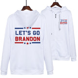 Let's Go Brandon Hoodie English Letters Fashion Hooded Zipper Sweatshirt