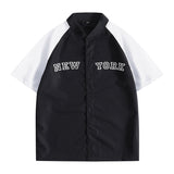 Baggy Baseball Jersey Printed Loose Baseball Uniform Shirt Short Sleeve