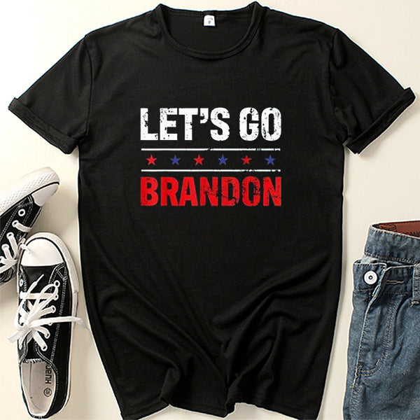 Let'S Go Brandon T Shirt Summer Personalized English Printed Short Sleeve T-Shirt
