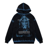 Mens Fall Outfits High Street Graffiti Printed Hoodie Loose Casual Top Men
