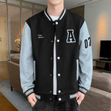 Varsity Jacket Vintage Baseball Jacket Men's Autumn and Winter Letters Printed All-Matching Texture Towel Embroidery Jacket