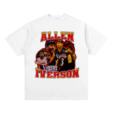 Allen Iverson Shirt Allen Iverson Printed Short-Sleeved T-shirt Heavy Hip Hop Loose Vintage