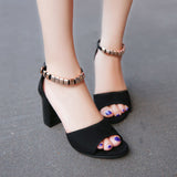 Nude Block Heel Peep Toe