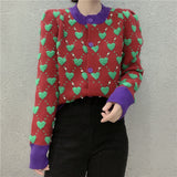 Preppy Aesthetic Sweater O-neck Short Cardigan Women's Knitwear