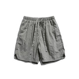 Men Shorts Summer Men's Solid Color Casual Pants Retro Waist Strap Shorts