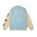 The Bears Varsity Jacket Cartoon Bear Embroidery Stitching Baseball Uniform Jacket Men's Loose Lapel Flight Jacket