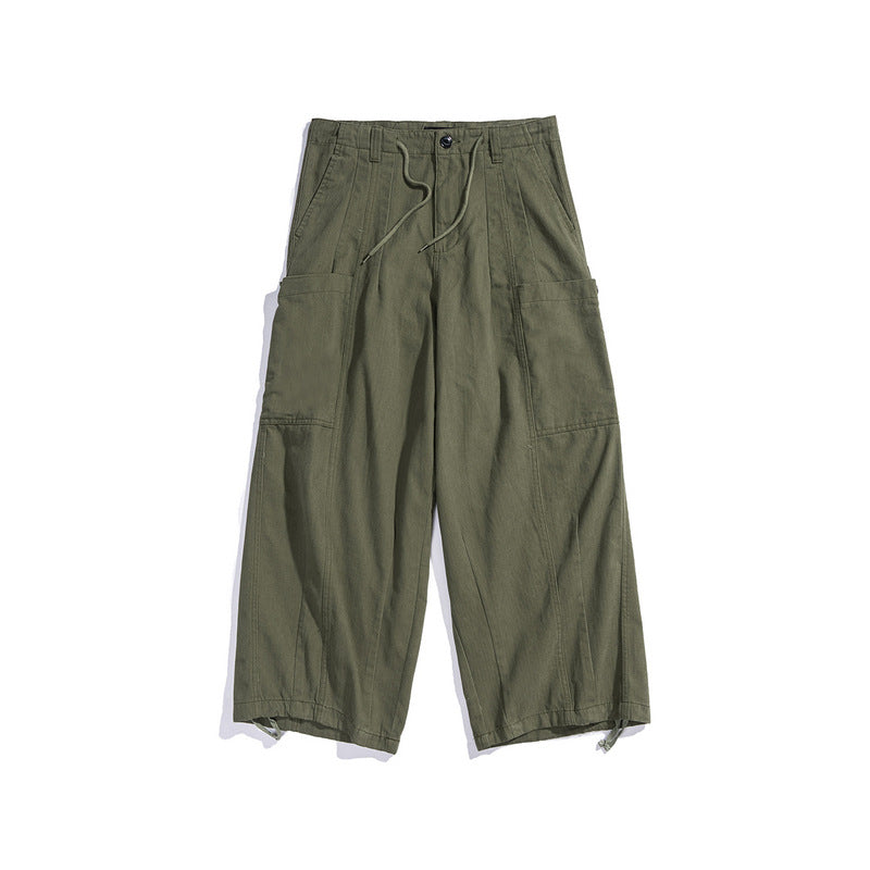 Man Fall Outfits Cargo Pants High Street Retro Straight Cargo Pants Loose Pants Draping Effect Lantern Trousers