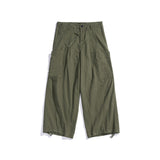 Mens Fall Outfits High Street Retro Straight Cargo Pants Draping Effect Lantern Trousers