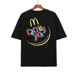 Cactus Jack McDonalds Shirt Travis Scott Cactus Jack Short Sleeve Smiley Face Loose-Fitting Casual T-shirt