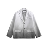 Men's Casual Suit Man Blzer Gradient Tie-Dye Blazer Men's Loose Lapels Jacket Casual Small Suit