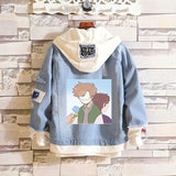 Comic Denim Jacket Dream Hooded Hoodie Long Sleeve Denim Jacket