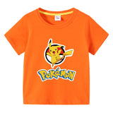 Children Pokemon Pikachu T Shirt Summer Short Sleeve T-shirt Cartoon Cotton Leisure Sports