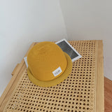 Beanies Solid Color Curling Dome Bucket Hat Women's Spring and Summer Cotton and Linen Painter Cap