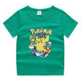 Children Pokemon Pikachu T Shirt Summer Clothing Short Sleeve T-shirt Cotton Leisure Sports