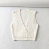 Women Fall Outfits Fall V-neck Cross Vest Slim Fit Short Vest