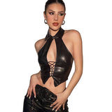 Music Festivals Rave Outfits Girls Tops Spring and Summer Women's Clothing Fashion Sexy Cutout Vest