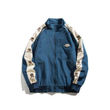 Vintage Letterman Jacket Corduroy Stand Collar Men's Loose Couple Stitching Sports Jacket Men