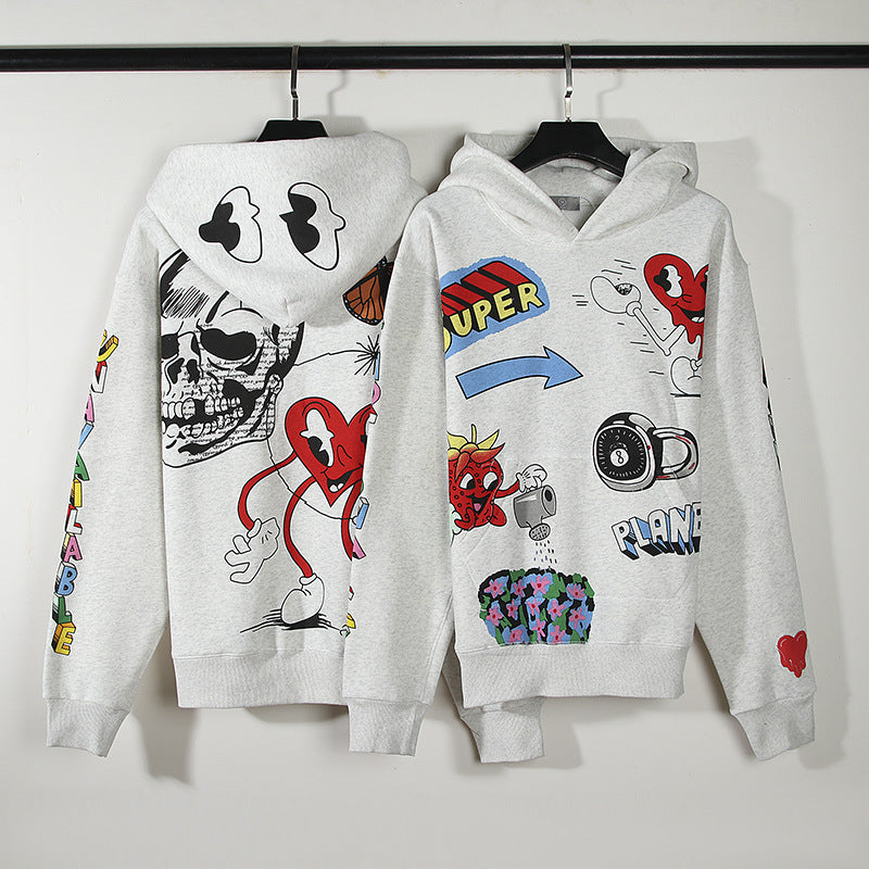 Grafitti Sweatshirts Autumn And Winter Printed Hoodie Men 'S And Women 'S Coat
